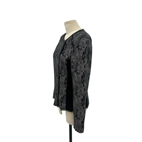 Kobi Halperin Black Gray Zip Up Knit Moto Blazer Jacket Wool Blend Size 10 - Picture 5 of 9